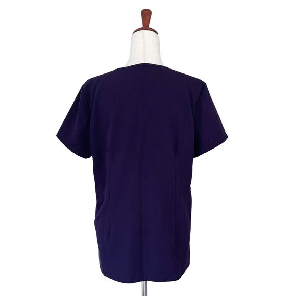 FIGS Women's Scrub Top Medium Purple Pockets Uniform Medical Short Sleeve (8) - Picture 8 of 10